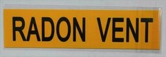 Set of 5 PCS – Pipe Marking- Radon Vent (Sticker, Yellow, 2X8)-REF24-1027
