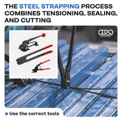 IDL Packaging Portable 1/2″ x 200′ Steel Strapping Kit, 1100 lbs Break Streng…