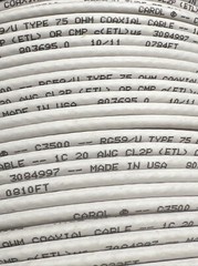 700ft + Spool Carol Coaxial Cable 20 AWG Natural C3500.41.86, 25lbs