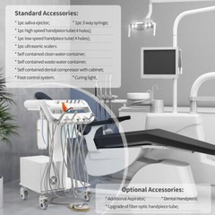 Dental Portable Delivery Unit System Suction Air Compressor Cart Motor 4 Hole
