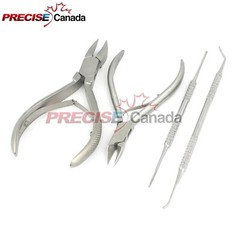 4 PCS KIT Ingrown Nail Cutters, Podiatry Instruments Ingrown Black File,BTS-78