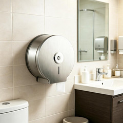 Commercial Jumbo Toilet Paper Dispenser, Brushed Stainless Steel Large Roll Bath