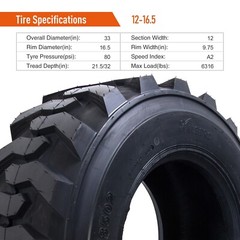 12-16.5 SKS Tire 12×16.5 Industrial Skid Steer Loader Tire HardWear 12PR 12 16.5