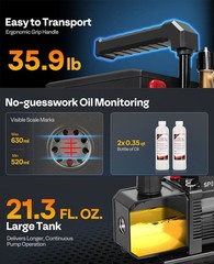 110V 9.6 CFM 1 HP Dual-Stage Rotary Vane HVAC Air Vacuum Pump with Oil Bottle
