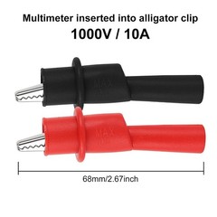 Insulated Alligator Clips for Multimeters – Rustproof 2-Piece Set with 10mm Grip
