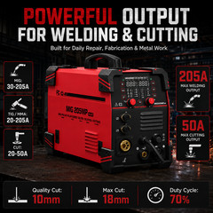 ARCCAPTAIN iControl 205A MIG Welder 9 IN 1 Plasma Cutter 120V/240V Dual Voltage