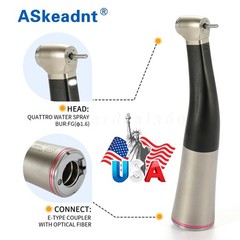 1:5 ratio Dental Fiber Optic LED Contra Angle Handpiece Inner 4 Spray /Rotor pr