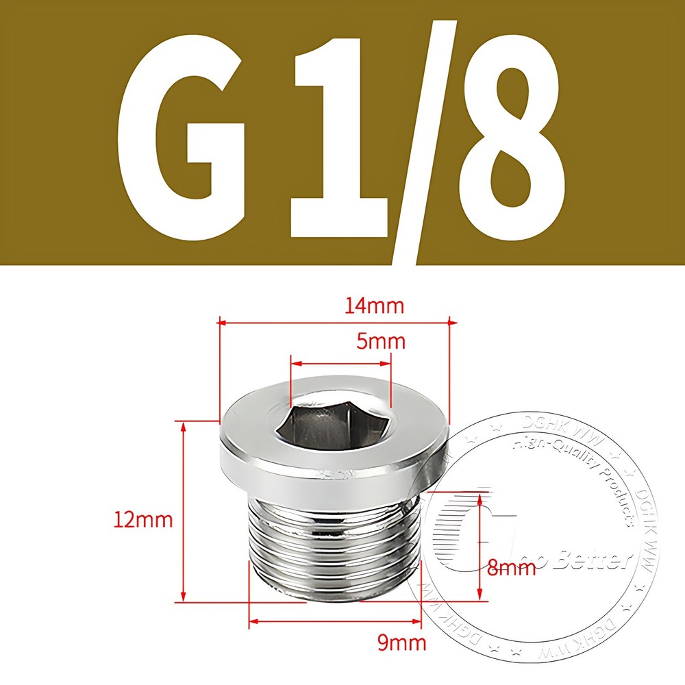 BSP Hydraulic Socket Blanking Plug A2 Stainless Countersunk End Plug Hex Socket