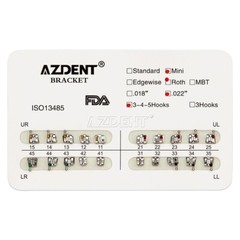 20Packs Dental Orthodontic Metal Brackets Braces Mini Roth 022 Hooks 345 AZDENT