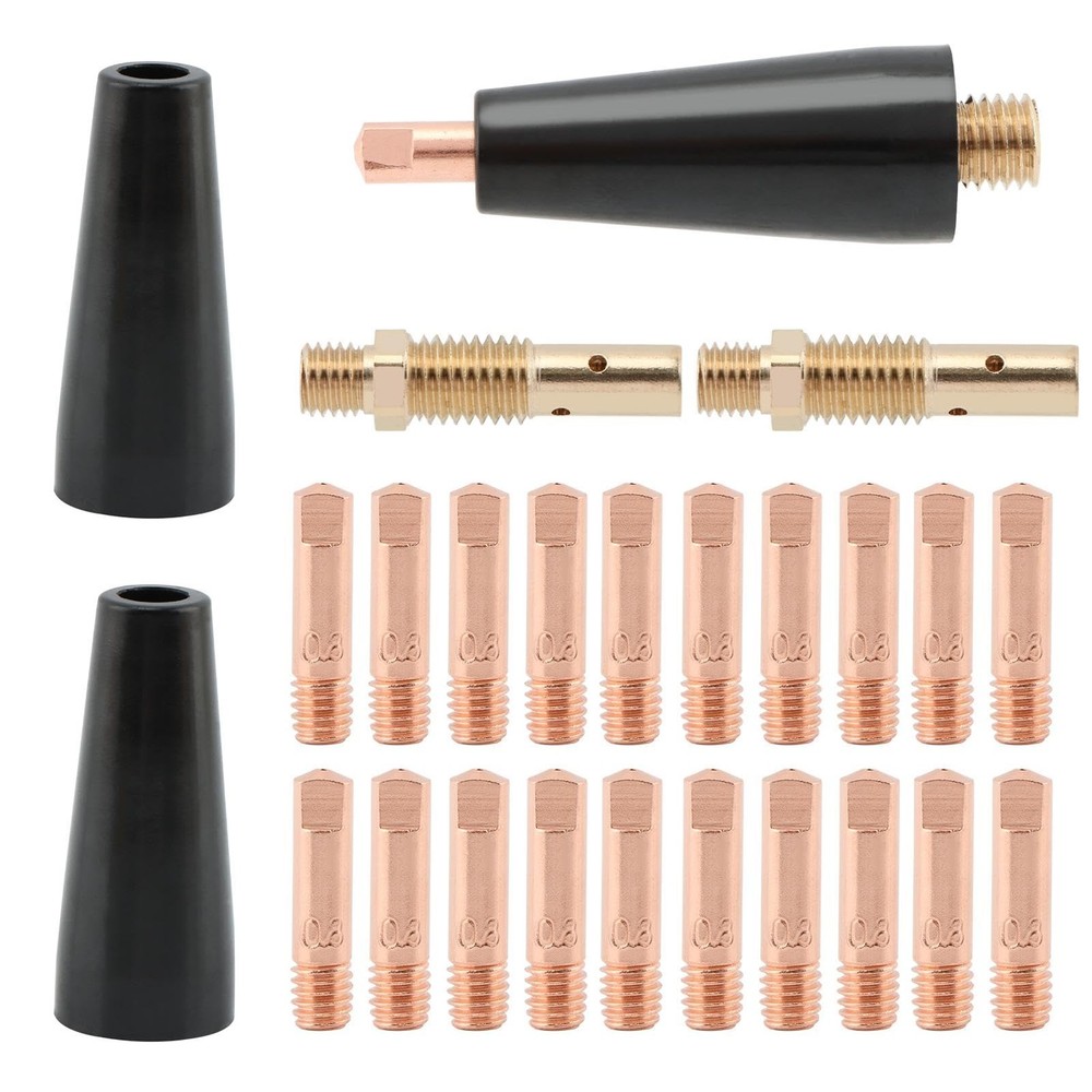 24 PCS Flux Core Gasless Nozzle Tips Kit, 0.03 0.8mm Flux Core Welder Mig 20…