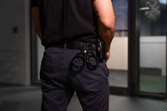 Police Magnum Black Steel Heavy Duty Handcuffs-Law enforcement security gear