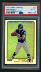2001 Topps Chrome Drew Brees Refractor RC 668/999 PSA 8 NM-MT