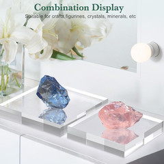 SAMYUCHO Acrylic Base Stand 4 Pack 6 X 6 X 1 Inch Acrylic Blocks for Display Tro