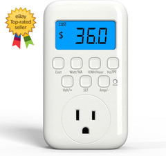 Watt Meter Plug with Backlight, Plug-In Socket Power Meter Electricity Usage Mon
