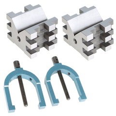 LABLT Machinist V-Blocks 2-3/8″ × 2-3/4″ × 2″ Clamp Set Hardened Steel
