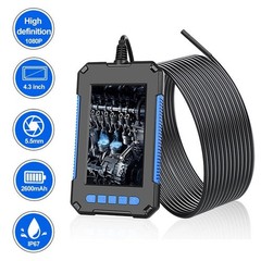 NEW Endoscope 4.3″ Monitor Dual Lens 1080P IP67 8mm Waterproof for Tubes & Car