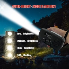 Solar Emergency Hand Crank NOAA Weather Radio with AM/FM, 2000mAh USB Phone Char