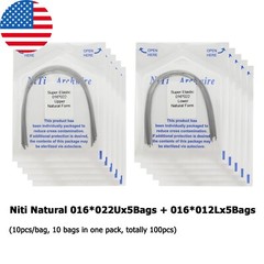 100PCS Dental Orthodontic Niti Arch Wire Rectangular Round Natural Upper Lower