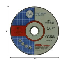 Benchmark Abrasives 6 Inch Aluminum Oxide Thin Type 1 Grinder Cut Off Wheels…