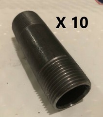 1/2″X1 1/2”Nipple Black Malleable Iron Pipe Fitting Threaded Plumbing. Lot Of 10