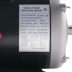 1725 RPM 2HP Electric Motor 115V/230V 143/5T Frame Single Phase CCW Rotation ODP