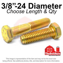 3/8″-24 Grade 8 Hex Cap Screws FINE Thread SAE Hex Bolts (Pick Length & Qty)