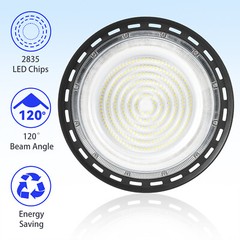 200W Shop Lights Bay Lighting UFO LED High Bay Light with US Plug & Hanging Hook