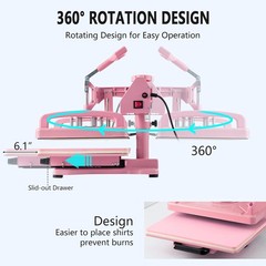 8 in 1 Heat Press Machine 12×15 in Sublimation Transfer T-shirt w/ 30OZ Tumblers