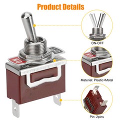 Heavy Duty 20A 125V & 15A 250V Toggle Switch SPST On-Off Amp 2 Terminal Car Boat