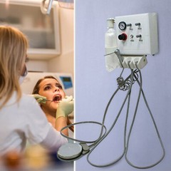 4 Holes Dental Portable Delivery Turbine Unit 3-way Syringe Wall Mounted Turbine