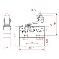 Black Micro Switch Waterproof IP67 Sealed Roller Lever Limit