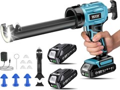 Seesii Cordless Caulking Gun 2 x 2000mAh Batteries Battery Powered Caulk Gun