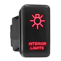 INTERIOR LIGHTS – Red Backlit Push In Switch 1.54″x 0.83″ (Fit: Toyota)