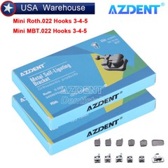 AZDENT Dental Orthodontic Self-Ligating Brackets Braces Roth/MBT .022 Hook 3 4 5