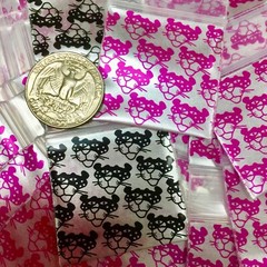 BaggiesSince1987 – 1515 Design Zip Bags METALLIC P 50 D MIX 100PCS, READ DETAILS