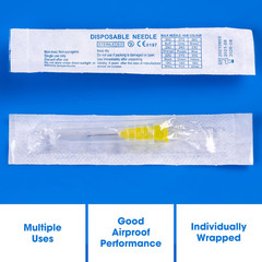 100 Pack 30 Ga 5/16 Inch Disposable Needles with Caps for Scientific and Industr
