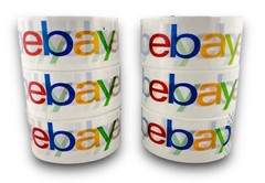 6 x Roll Genuine EBAY Packaging Tape Color Logo 2” x 75” Yard FREE SHIPPING