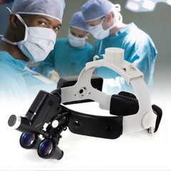 220V Scheinwerfer Medizinische Stirnlampe Chirurgisch 3.5X Binocular Kopflupe DE