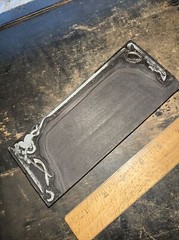 Print Block “ Decorative Background, Football, Letter H “