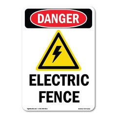 Electric Fence ANSI Danger Sign Metal Plastic Decal