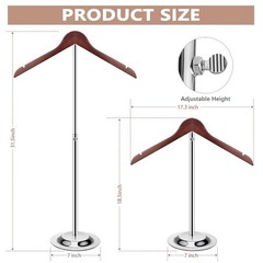 T Shirt Display stand for Vendors, Adjustable 18.5-31.5 inches, 1-Pack Brown