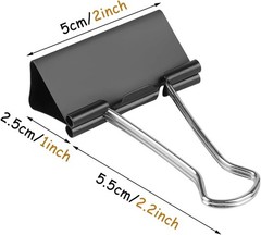Extra Large Binder Clips 2 Inch, 36 Pack Black Heavy Duty Paper Clamps for Offic