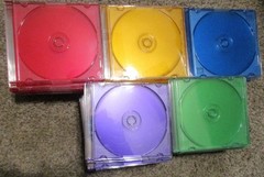 Lot of 100 Used Multi Color CD DVD Slim Jewel Storage Cases