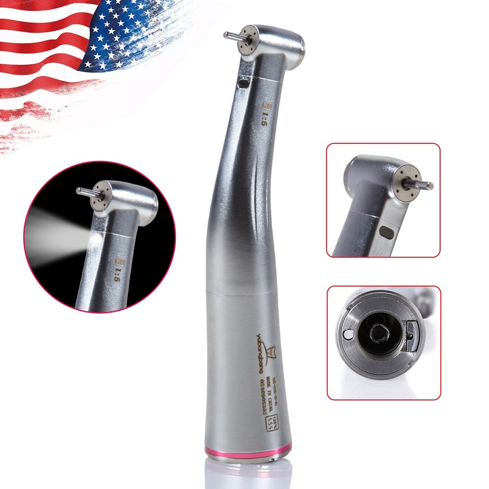 Dental 1:1 1:5 1:4.2 LED Contra Angle Increasing Handpiece Red Ring NSK Style