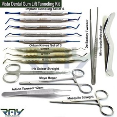 Dental Vista Gum Lift Tunneling Procedure Kit Soft Tissue Grafting Knives