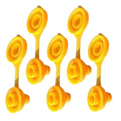 5 Pack Universal 8mm Gas Can Vent Caps Yellow Plastic Push-In For Fuel Cans