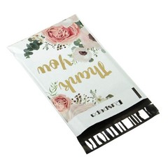 6×9 inches Poly Mailers Shipping Bags Thank You Notes Flowers Surrounded Whit…