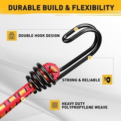 30-Piece 12″ 18″ 24″ Elastic Bungee Cords with Hooks: Bungee Cords Heavy Duty…