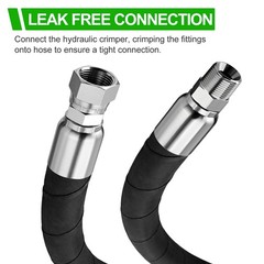 33FT 3/4″ Hydraulic Hose + 12 Straight Fittings 3/4″ JIC Female & 3/4 NPTF Male