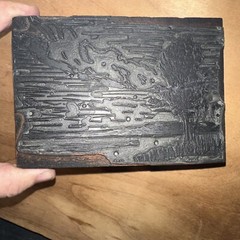 Printing Block ( Landscape Scene, Trees, Grass, Etc.) Type Cut Block 6 X 4.5”